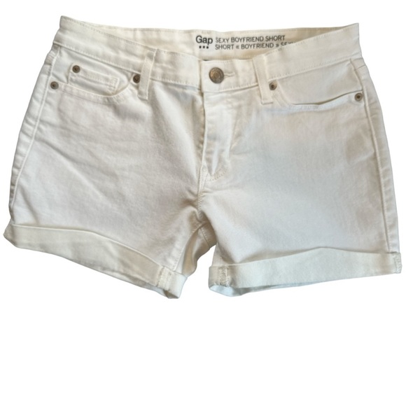 Gap, Sexy Boyfriend Short White Stretch Denim, size 2 - Picture 1 of 5